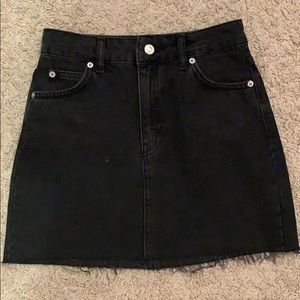 Top Shop Black High Waisted Denim Skirt